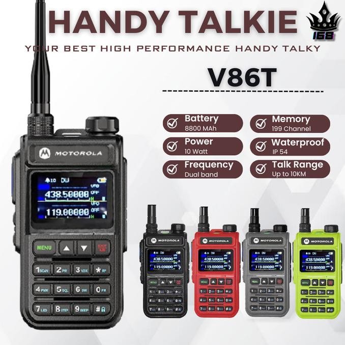 Handy Talkie HT Motorola V86T Dualband 10 Watt Type C Tahan Air IP54