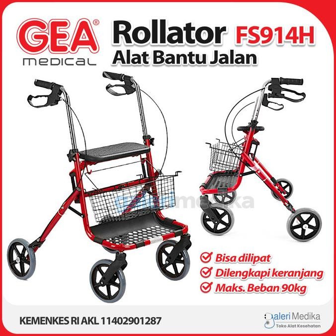 Walker Rollator GEA FS914H / FS 914 H - Alat Bantu Jalan