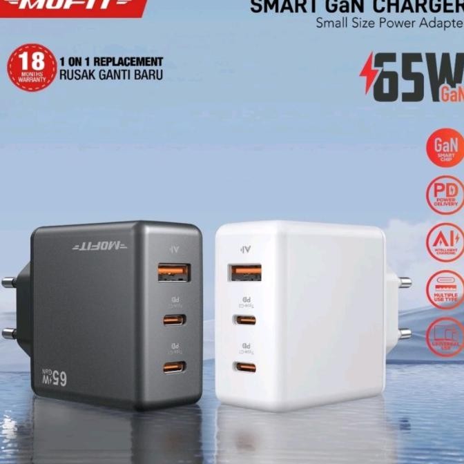 MOFIT CPD65 GaN PD65Watt C+C+A Super Fast Charging Adaptor