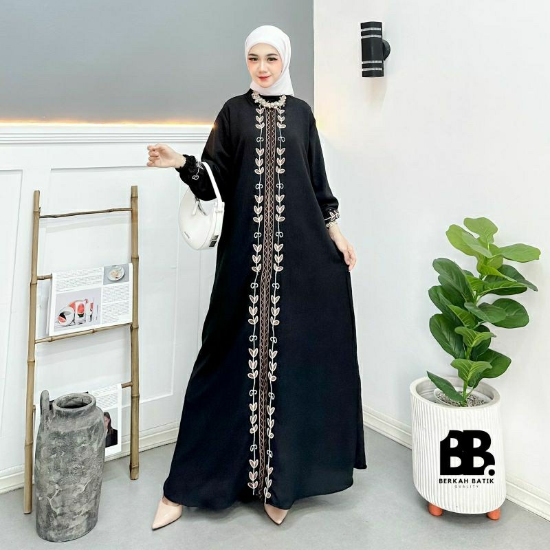 Gaun Gamis Modern Adem Ganis Premium Mewah Lebaran Gmis Ibu Ibu Pengajian Games Perempuan Dress Pest