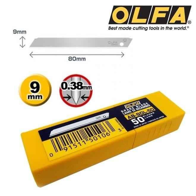 

Pisau Refill Blade Refill Cutter Olfa Ab-Sol-50 (50Pcs Pack) Japan