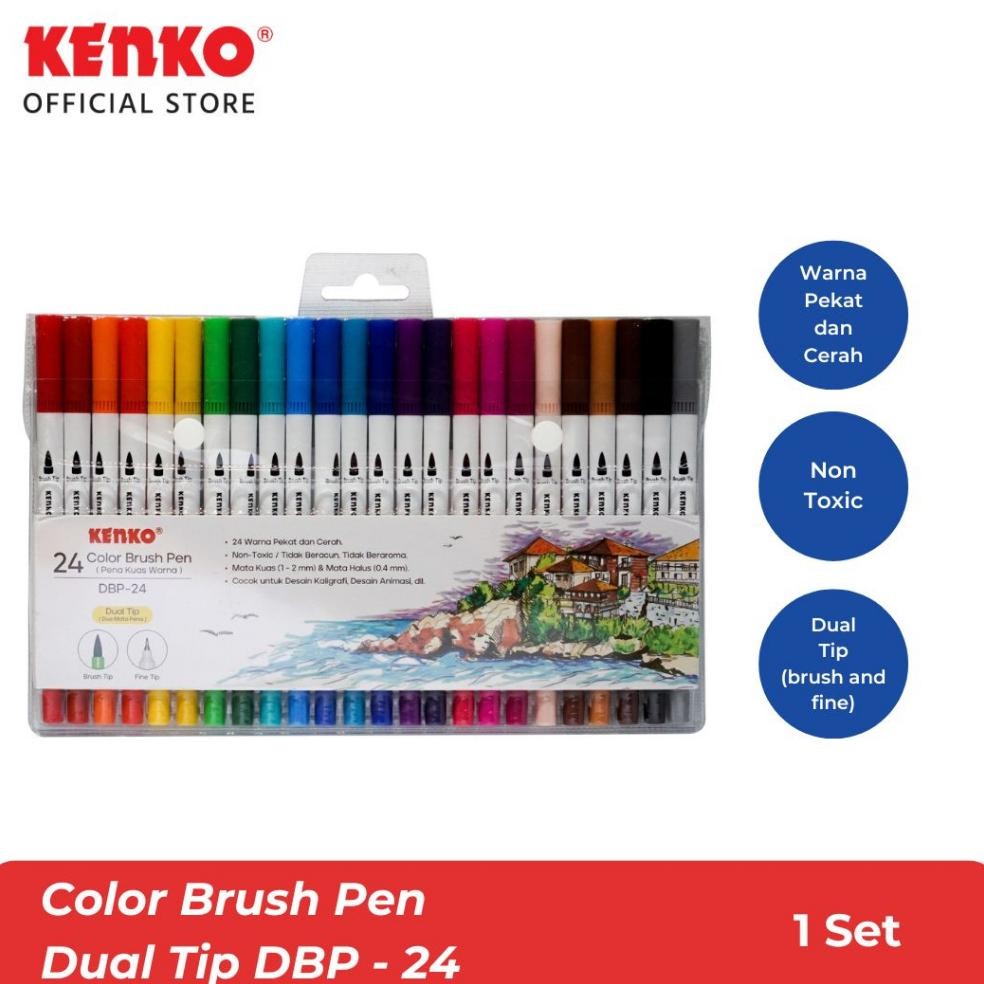 

Kenko Brush / Kuas Dua Sisi / Kuas Dual Tip Dbp-24
