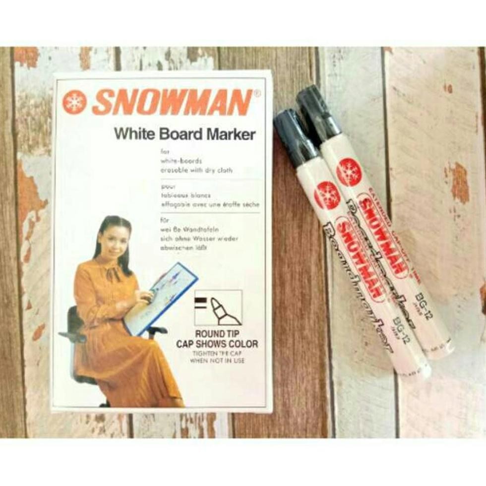 

Spidol Whiteboard Snowman (12Pcs) Hitam