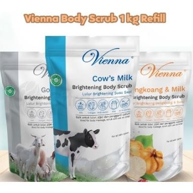 VIENNA LULUR REFILL GOAT MILK WHITENING SUSU KAMBING 1KG ORIGINAL BPOM - ISI ULANG LULUR VIENNA SUSU