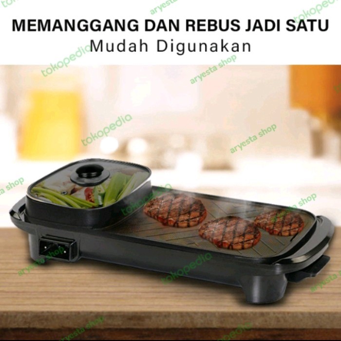 TERLARIS grill shabu elektrik 2in1 panggangan barbeque