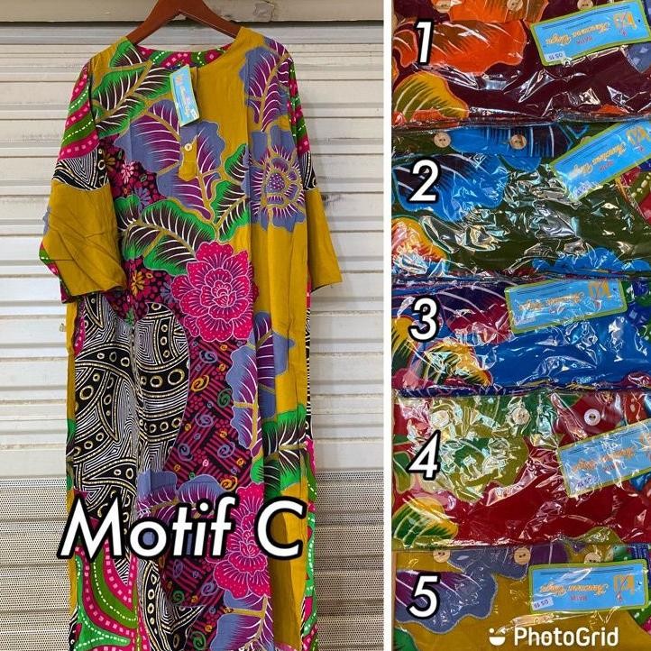 Daster Lengan 3/4 Daster Kencana Ungu Lebel U Batik Kencana Ungu Jumbo Motif Polosan Terbaru Grosir 
