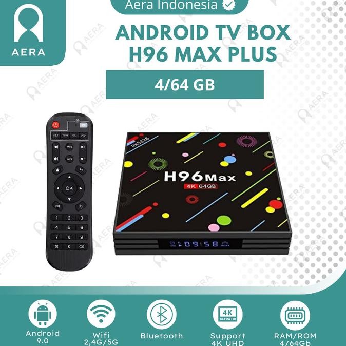 Smart Android TV Box 4K H96 MAX PLUS 4/64GB RK3328 RAM 4 ROM 64