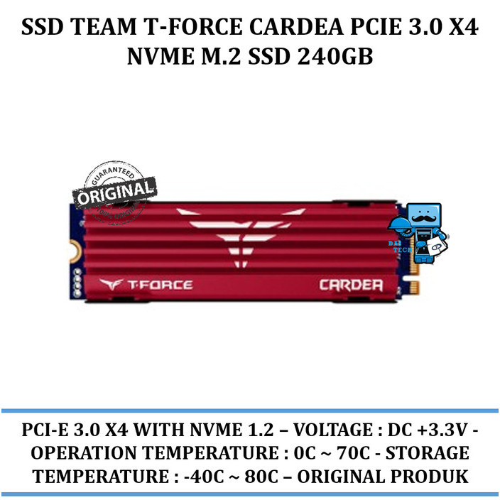 SSD TEAM T-Force CARDEA PCIe 3.0 x4 NVMe M.2 SSD 240GB