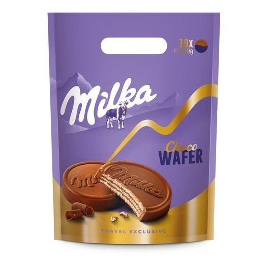 

Cokelat MILKA Choco Wafer Travel Edition Pouch 300gram asal Eropa