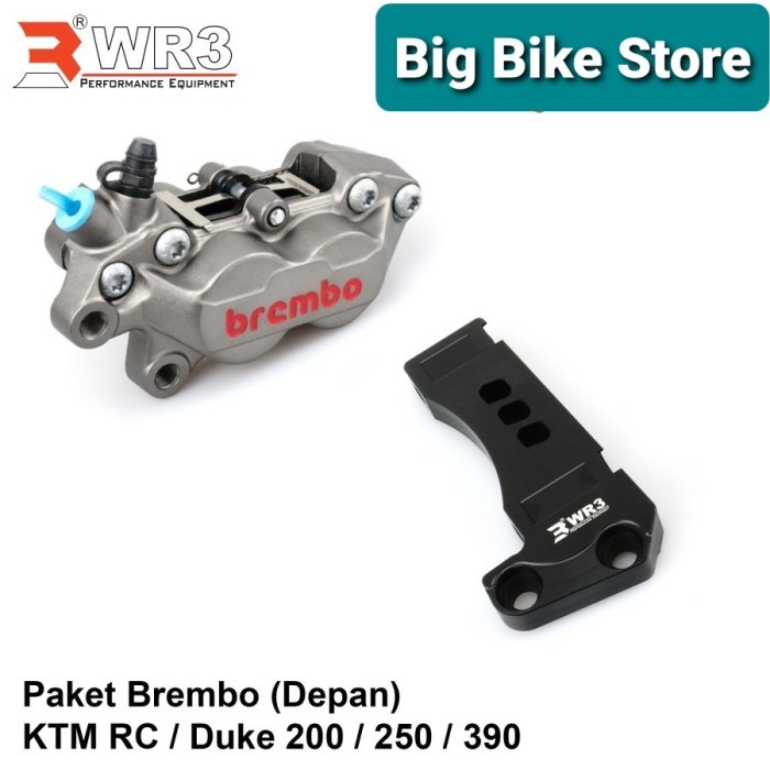 Breket Kaliper Wr3 Depan + Brembo 4P1P Ktm Duke / Rc 200 / 250 / 390 - Diskon