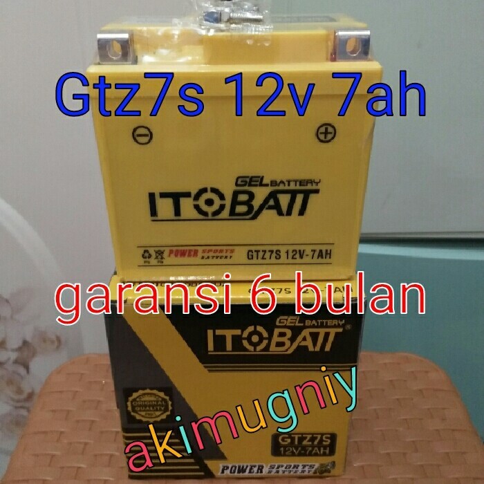 Aki Motor Pcx Vario 125 150 Scoopy Beat Iss Gtz7S Itobatt 12V 7Ah Mf
