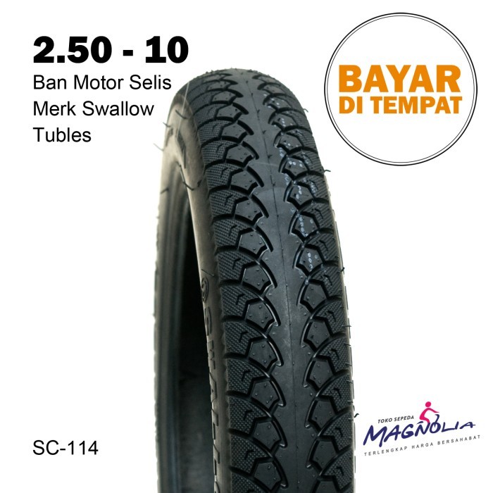 Ban Luar Selis Sepeda Listrik 2.50 Ring 10 Tubles Merk Swallow