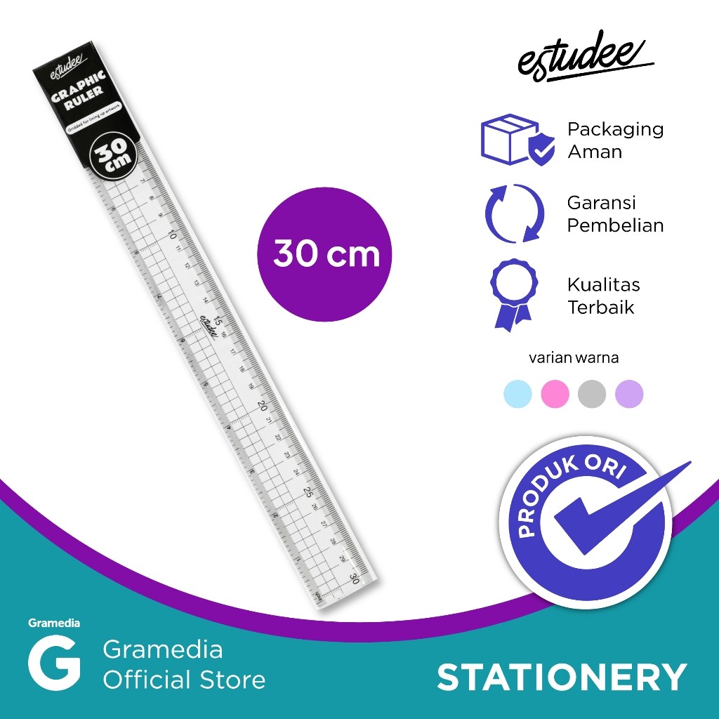 

Estudee Graphic Ruler 30Cm Black EsR030