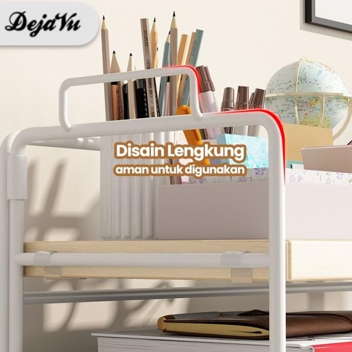 DEJAVU RAK BUKU MEJA SUSUN RAK KAYU BESI MINIMALIS SERBAGUNA HRB103