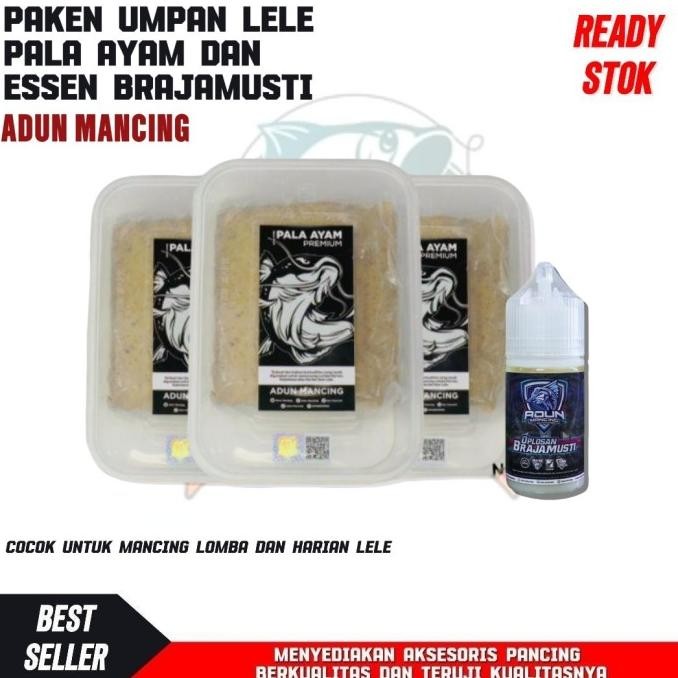 paket umpan lele adun mancing isi pala ayam dan essen brajamusti