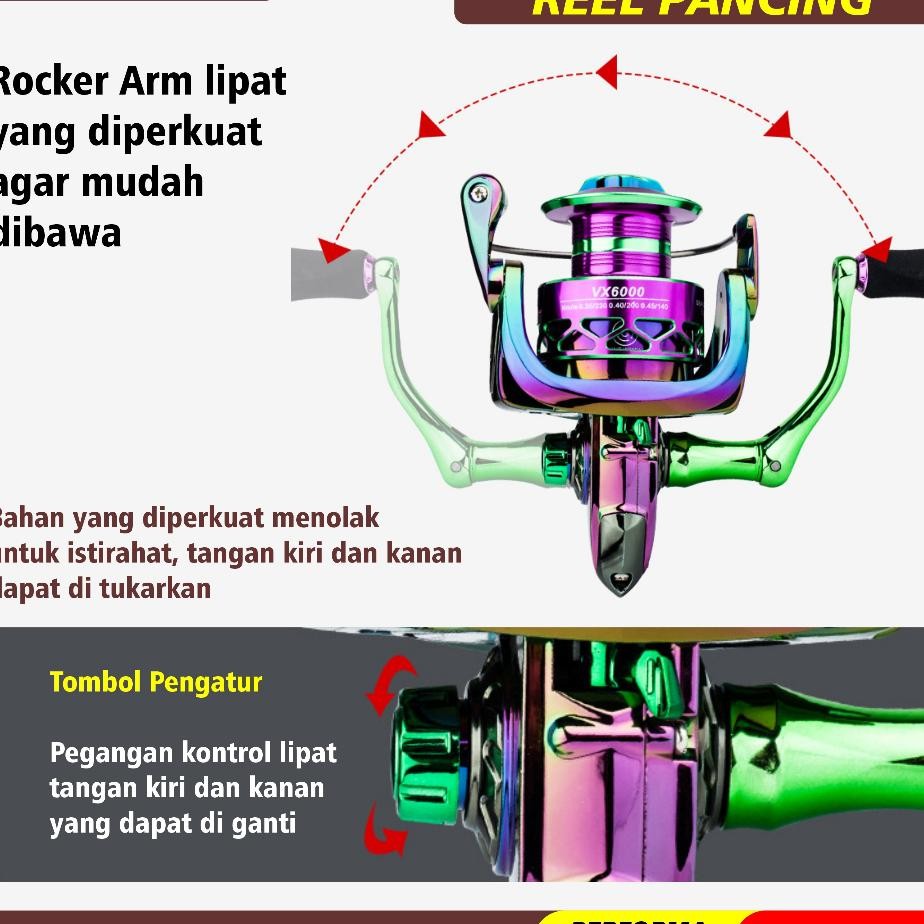 Sonline - Reel Pancing Spinning Laut Full Besi Reel Vx1000-7000 Gulungan Pancing Reel Pancing Laut T
