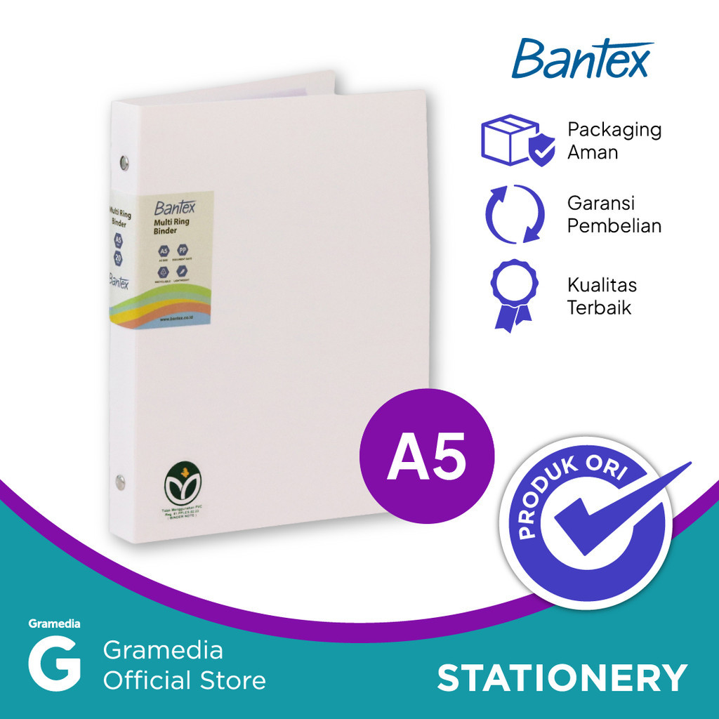 

Bantex Trendy A5 Binder 20 3524 07 White Co