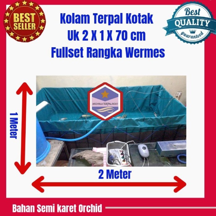 Kolam Terpal Kotak Fullset Rangka Wermes