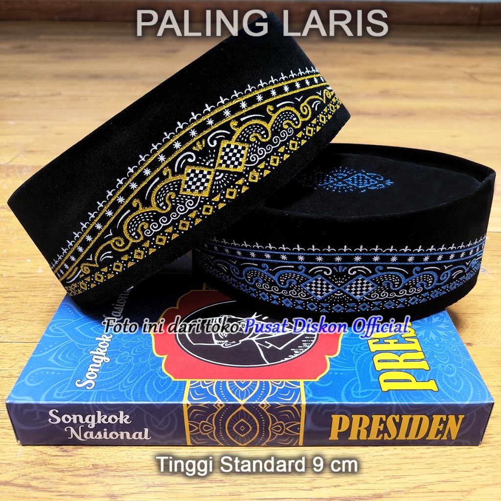 Peci Songkok Kopiah Presiden Motif Batik Dewasa Anak Anak Laki Laki Peci Hitam Polos