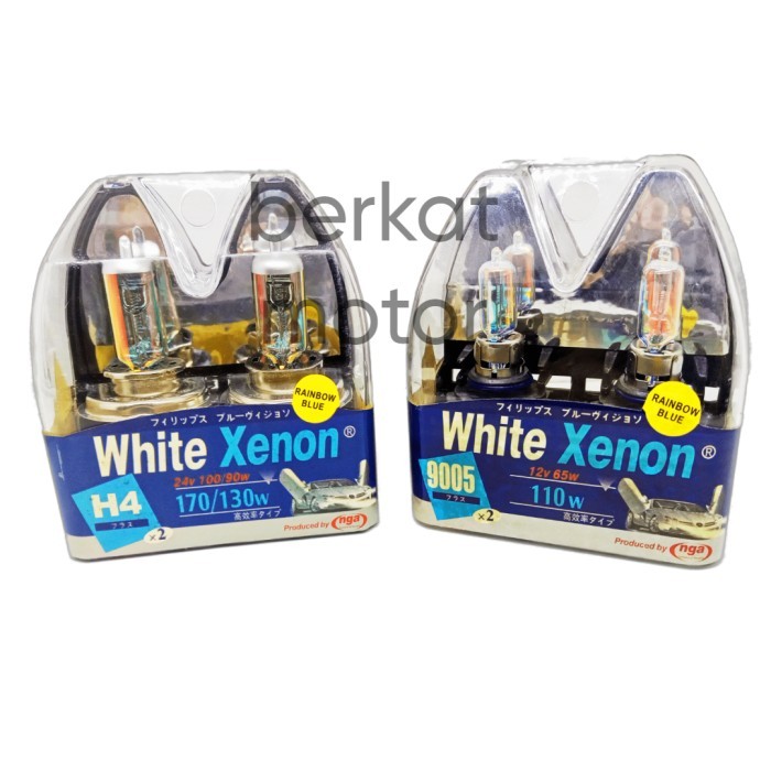 LAMPU MOBIL DEPAN H4 WHITE XENON HALOGEN SUPER TERANG BOHLAM 12V 24V