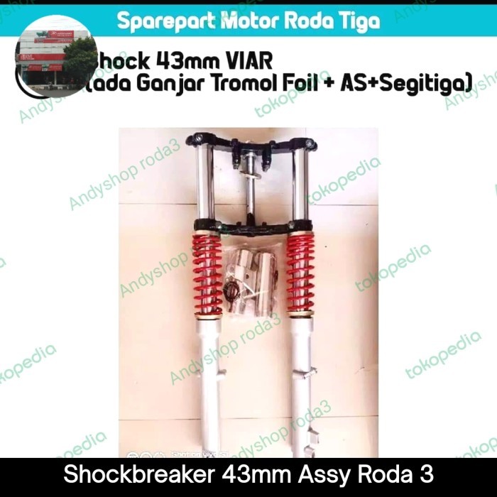Shockbreaker Assy 43Mm Viar Dan Semua Jenis Kendaraan Roda 3