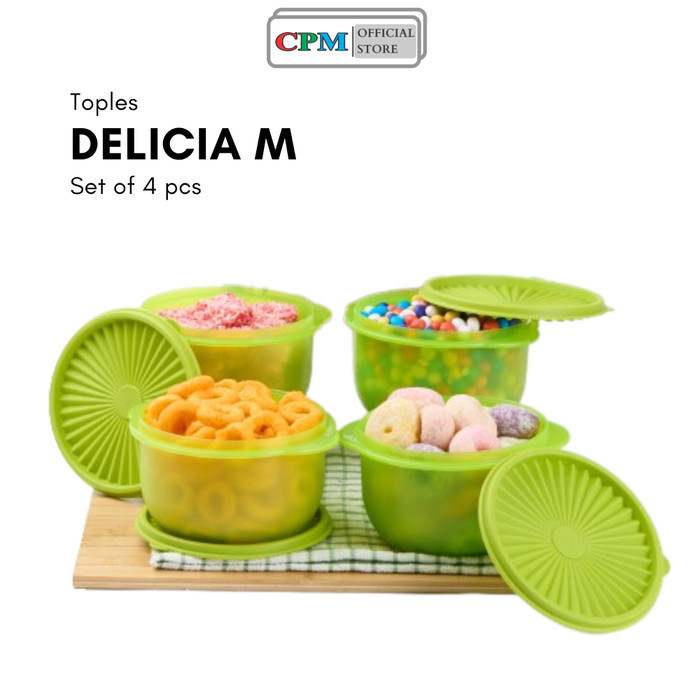 TERMURAH Delicia m set of 4 pcs /storage / wadah penyimpanan/toples mini