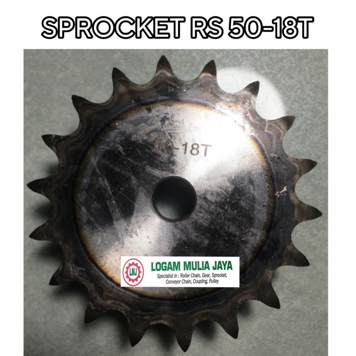 ROLLER CHAIN SPROCKET RS 50 SINGLE GIGI 18T SPROCKET RS 50X18T