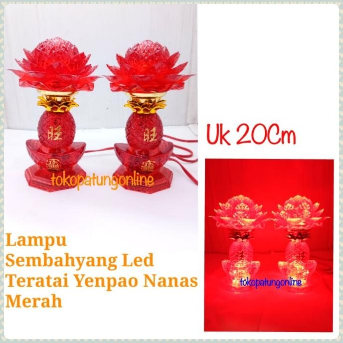 

Ready Lampu LED Sembahyang Motif Teratai Yenpao Nanas Merah