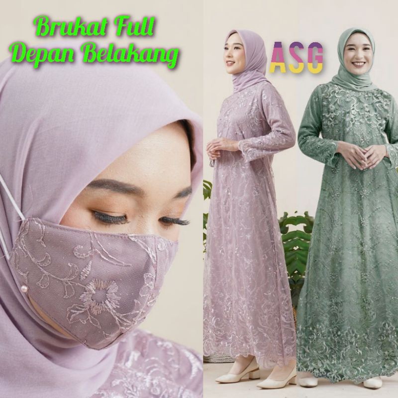 Gaun Gamis Modern Adem Ganis Premium Mewah Lebaran Gmis Ibu Ibu Pengajian Games Perempuan Dress Pest