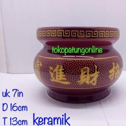 

Ready Hiolo Keramik Maron Tebal 7in