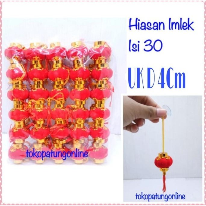 

Ready Hiasan Gantung Lampion Bludru Merah Imlek