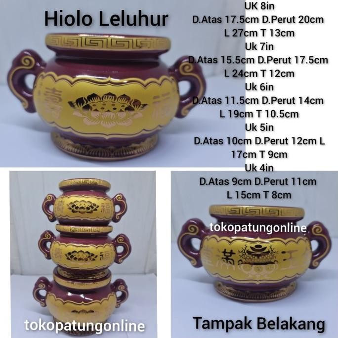 

Ready Hiolo Leluhur Cu Sien Keramik Merah Maroon 6in