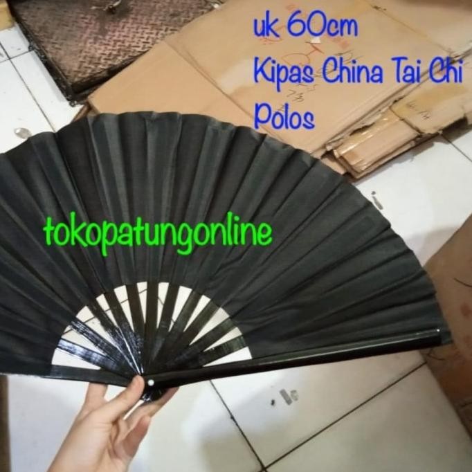 

Ready Kipas China Cina Hitam Polos Tai Chi