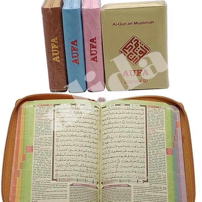 

siap kirim alquran tajwid aufa a6 resleting terjemah al-quran muslimah dompet