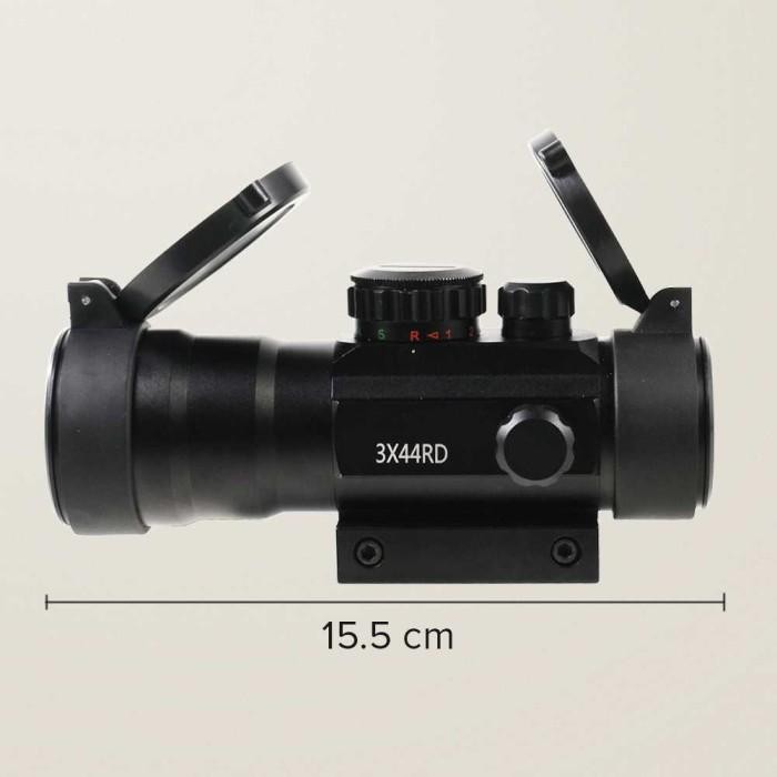 Teropong Bidik Laser Optical Sight Rifle Scope Red Green Dot 3x Zoom Premium