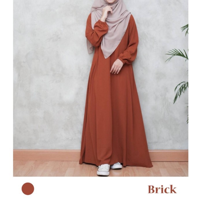 NEW Gamis Crinkle | Baju Muslim Wanita | Baju Gamis | Gamis Wanita - Mustard, All Size