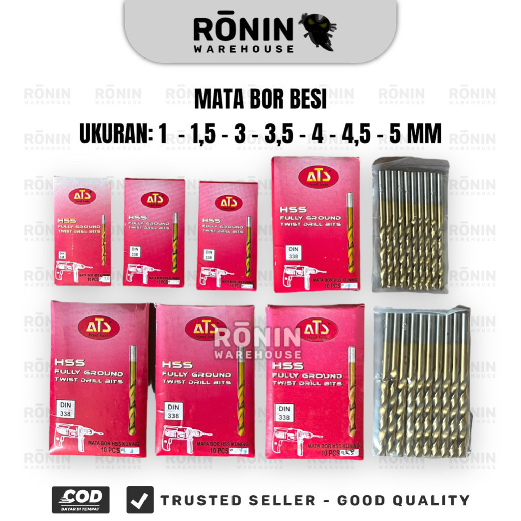 [1 pack]  ATS Mata Bor Besi Kuning  HSS 10-13mm Twist Drill Bit