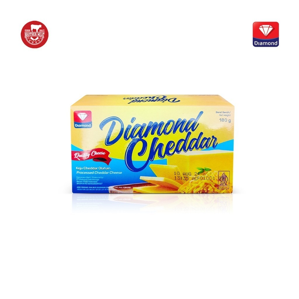 

Diamond Cheddar Cheese 180gr, Keju Cheddar Olahan Halal