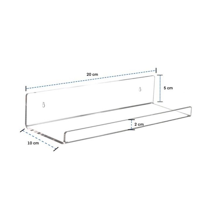 TERLARIS Rak Ambalan Dinding Display Akrilik Estetik Gantung Serbaguna Kosmetik Tempel Tanpa Bor Fur