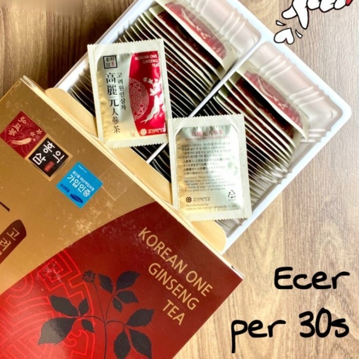 

Best Seller Korean One Red Ginseng Tea - Teh Ginseng Korea - Ecer Per 30S