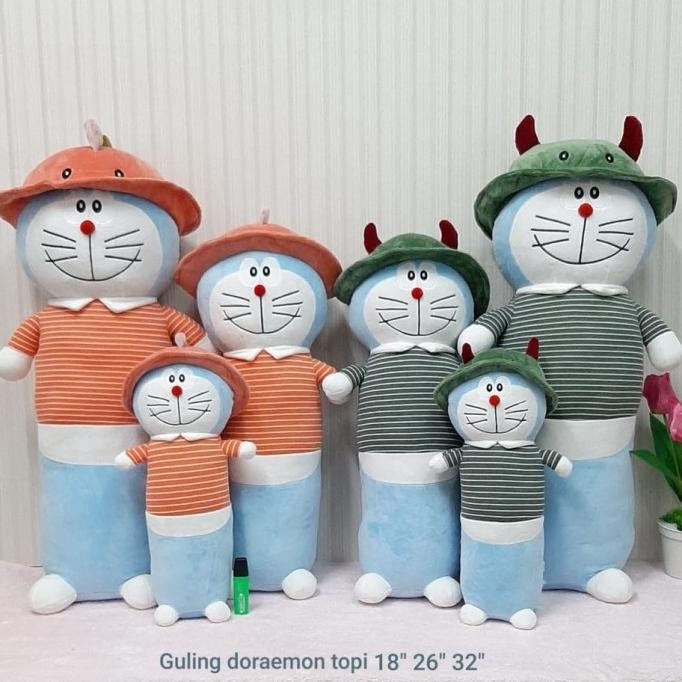 NEW Boneka Bantal Guling Doraemon Topi Besar Big 85cm import kado cs