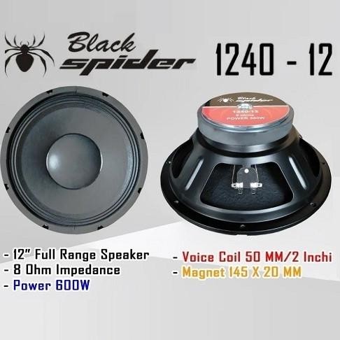Speaker Black Spider 12" 1240-12 1240 Original 12 inchi VC 2" inch 600W 8R Profesional Komponen Full