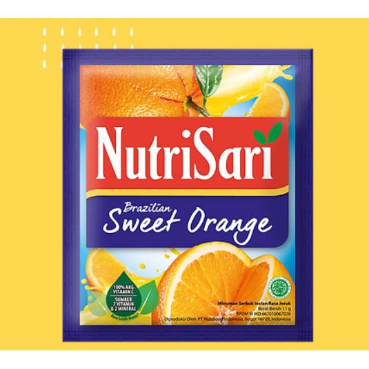 

Nutrisari Brazillian Sweet Orange 1 Renceng Isi 10 Original Asli
