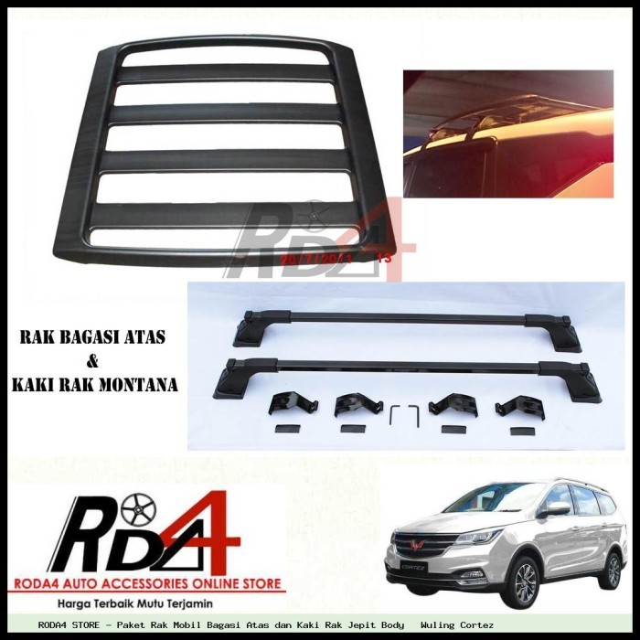 Paket Rak Mobil Bagasi Atas Dan Kaki Rak Jepit Body Wuling Cortez