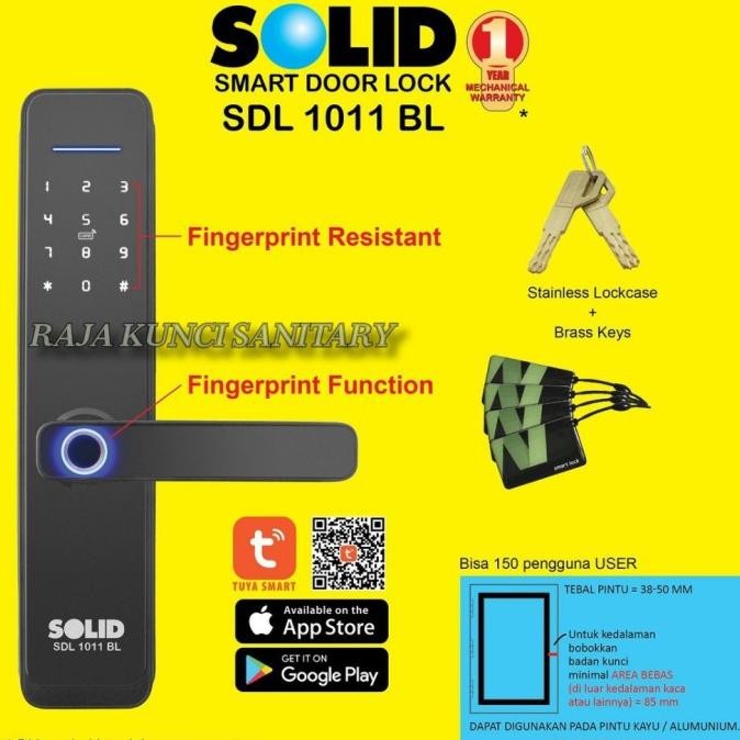 SOLID Smart Door Lock SDL 1011 BL/Smart Lock Solid/Kunci Digital Solid [terbaik]