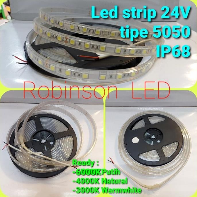 LED STRIP 5050 24V 24 VOLT WATERPROOF IP68 LAMPU STRIP LED 5M OUTDOOR
