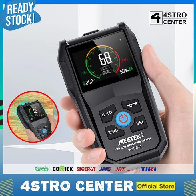 Mestek WM700A Moisture Meter Pinless Wood Concrete MC Tester Tembok