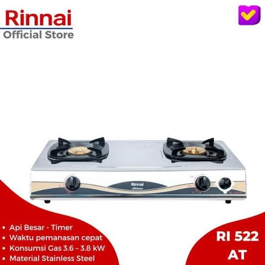 Kompor Rinnai RI 522 AT Kompor Gas Rinnai 2 Tungku RI-522 AT
