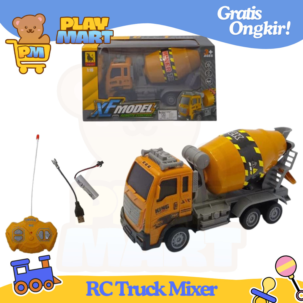 Mainan Anak Truck Mixer Remote Control Mainan Anak Remote Control Model Truck Mixer + Charger