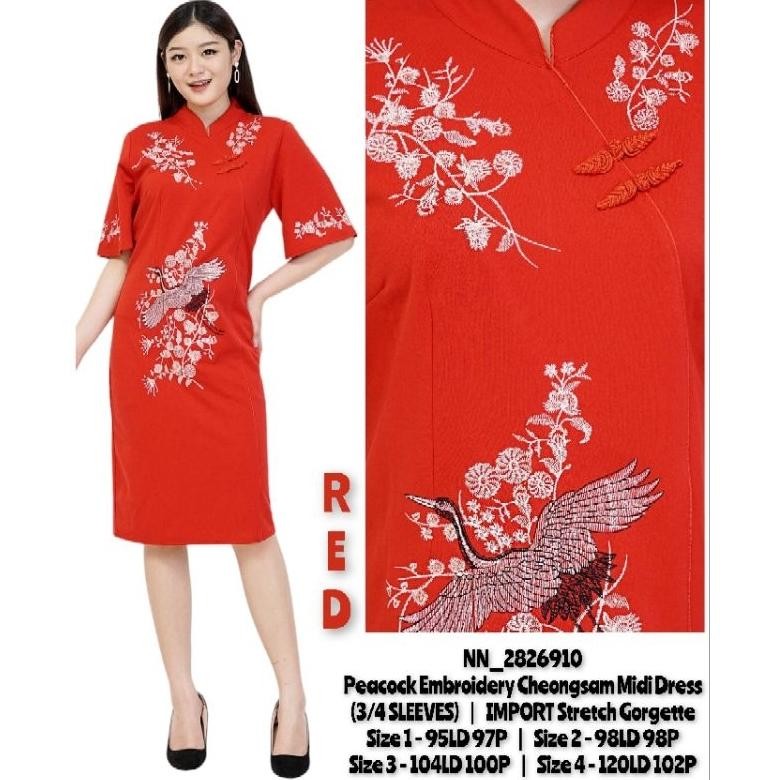BVF Dress wanita cheongsam bordir imlek (9 MODEL)